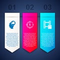 Set Head with camera, Old film movie countdown frame and Play Video. Business infographic template. Vector Royalty Free Stock Photo