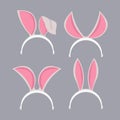 Set of headdresses hare ears, easter decoration, rabbit costume