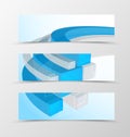 Set of header banner geometric design