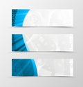 Set of header banner technologic design