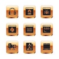 Set Headphones, Computer monitor screen, Flowchart, Binary code, Python programming language, System bug, Laptop and Royalty Free Stock Photo