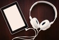 Set of headphones with an MP3 player Royalty Free Stock Photo
