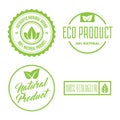 Vector health and beauty care logos or labels. Tags and elements set for organic cosmetics, natural products. Royalty Free Stock Photo