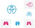 Set of Health Lungs Logo Template Design Vector, Emblem, Design Concept, Creative Symbol, Icon Royalty Free Stock Photo
