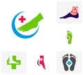 Set of Health Medical Foot logo vector template, Creative of Foot logo design concepts Royalty Free Stock Photo