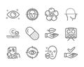 Set of Healthcare icons, such as Natural linen, Dermatologically tested, Vision board. Vector