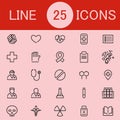 Set Of 25 Healthcare Line Icons