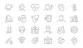 Set of Healthcare and Medical line icons. Hospital concept outline symbols collection for web application