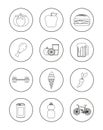 Set of healthy and unhealthy habits icons