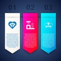 Set Heart with dog, Cat scratching post and tooth. Business infographic template. Vector