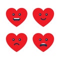 Set of heart emoticons, love emojis