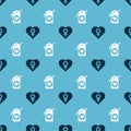 Set Heart with female gender and Heart tag on seamless pattern. Vector