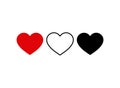 Set of heart icon. Live stream video, chat, likes. Social media icon heart shape.Thumbs up instagram.vector eps10 Royalty Free Stock Photo