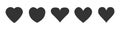 Set of heart simple icons in black