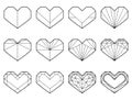 Set of Heart Vector Illustration Hand Drawn Cartoon Art