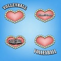 Set heart of volleyball