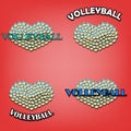 Set heart of volleyball