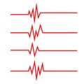 Set of Heartbeat line icons. Pulse symbol Royalty Free Stock Photo