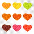 Set of Hearts Autumn Leaf Color Royalty Free Stock Photo