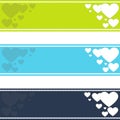 Set of hearts banner. Pattern for your design