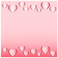 Set of the hearts cut out from pink paper Royalty Free Stock Photo