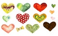 A set of hearts for design. Royalty Free Stock Photo