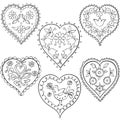 Set Hearts design Hand drawn Royalty Free Stock Photo