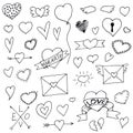 Set of Hearts hand drawn for your design