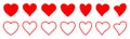 Set of hearts icon, collection heart variations signs - vector