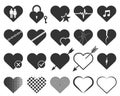 Set of hearts icons. Vector illustration. Royalty Free Stock Photo