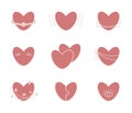 Set of 9 hearts ikons for Valentine\'s day celebration. Royalty Free Stock Photo