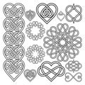 Set Hearts Intertwined in Celtic Knot