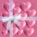Set of hearts on a pink background Royalty Free Stock Photo