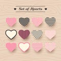 Set of Hearts. Stamps collection love Shapes for your design.