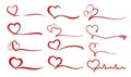 A set of hearts symbols. Royalty Free Stock Photo