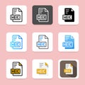 Set heic file format icons. extension, document file type and archive. Can be used for websites, UI and interface Royalty Free Stock Photo