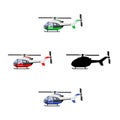 Set of helicopters isolated vector illustration