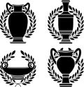Set of hellenic amphoras and vases Royalty Free Stock Photo