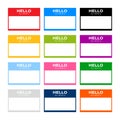 Set Hello my name is label sticker on white background. Vector stock illustration Royalty Free Stock Photo