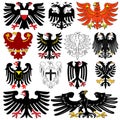 Set of heraldic german eagles