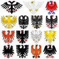 Set of heraldic german eagles