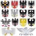 Set of heraldic german eagles