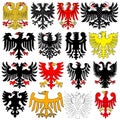 Set of heraldic german eagles