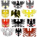 Set of heraldic german eagles