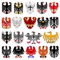 Set of heraldic german eagles