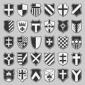 Set of heraldic shields