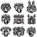 Set of heraldic silhouettes No5