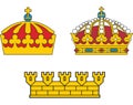 Set of heraldic swedish crowns Royalty Free Stock Photo