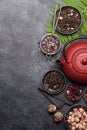 Set of herbal and fruit dry teas Royalty Free Stock Photo