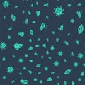 Set Herpes lip, Virus, Hepatitis virus and Reddish eye on seamless pattern. Vector Royalty Free Stock Photo